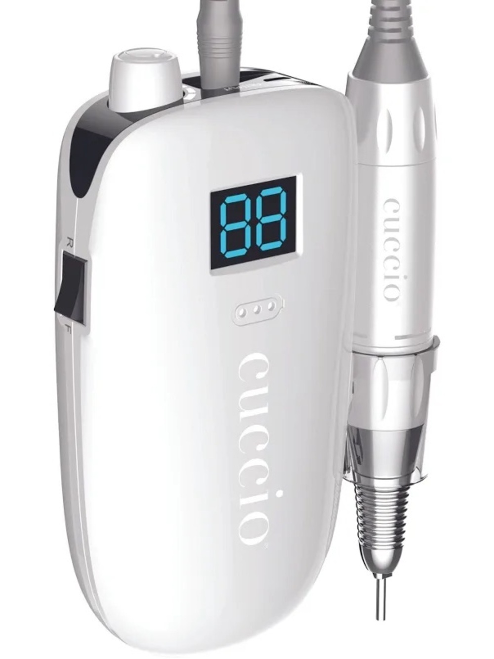 Cuccio White Portable Electric Nail Drill with LED Display